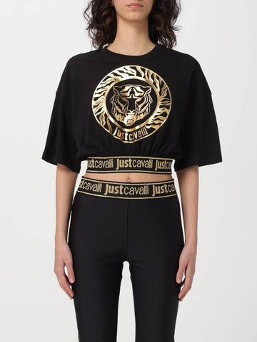 T-shirt cropped Just Cavalli in jersey - JUST CAVALLI - BALAAN 1