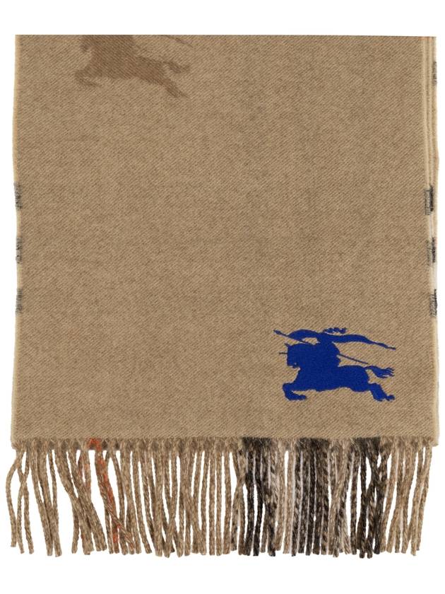 Check EKD Embroidered Reversible Cashmere Scarf Sand - BURBERRY - BALAAN 2