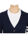 4-Bar V-Neck Cashmere Cardigan Navy - THOM BROWNE - BALAAN 8