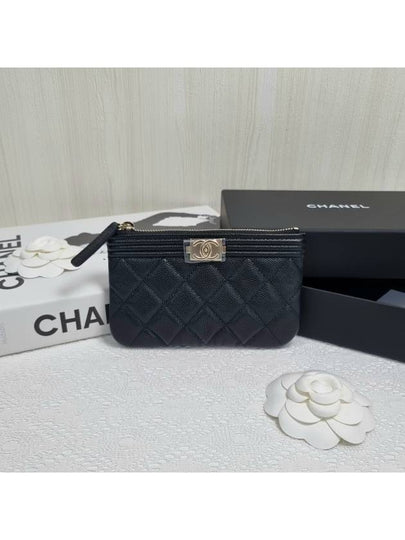 Boy Leather Mini Pouch Bag Black - CHANEL - BALAAN 2