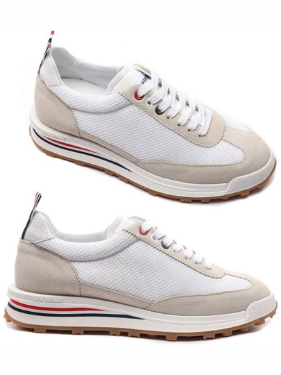 Fine Kid Suede Tech Runner White - THOM BROWNE - BALAAN 2