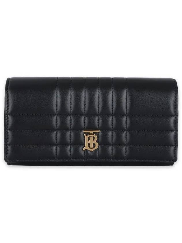 Lola Continental Quilted Leather Long Wallet Black - BURBERRY - BALAAN 3