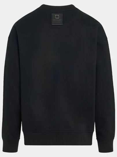 Women's Leather Patch Sweatshirt Black - WOOYOUNGMI - BALAAN 2