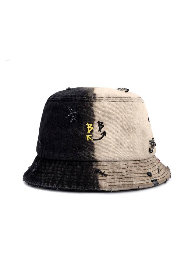 BBD Division Smile Logo Denim Bucket Hat Black - BLACKBLOND - BALAAN 2