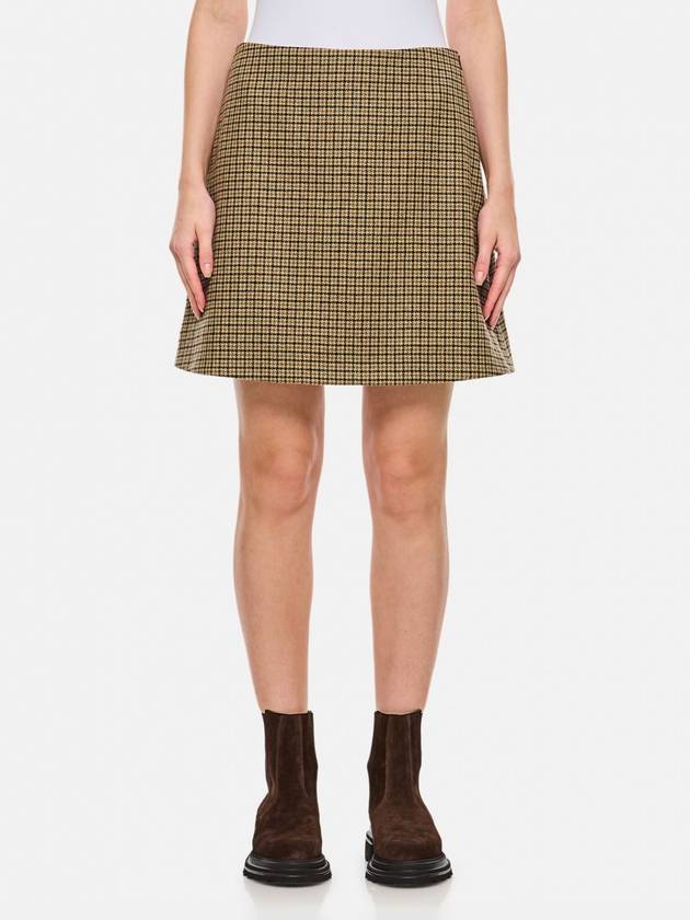 Wool Mini A Line Skirt Beige Green - MONCLER - BALAAN 2