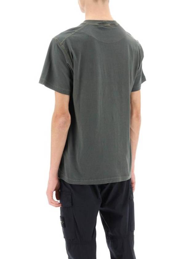 Organic Cotton Short Sleeve T-Shirt Sage Green - STONE ISLAND - BALAAN 4