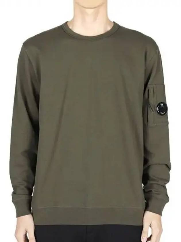 Light Fleece Crew Neck Sweatshirt Green - CP COMPANY - BALAAN 2