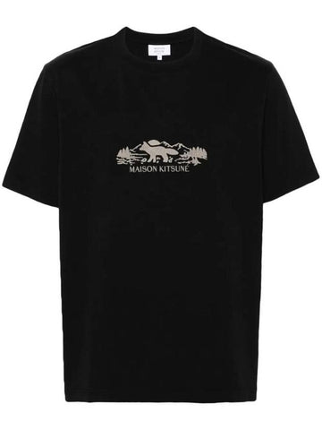 Outdoor Profile Fox Short Sleeve T-Shirt Black - MAISON KITSUNE - BALAAN 1