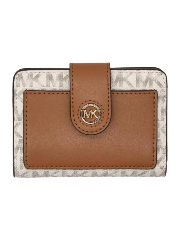 Canvas Half Wallet Brown - MICHAEL KORS - BALAAN 1