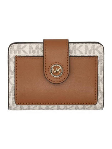 Canvas Half Wallet Brown - MICHAEL KORS - BALAAN 1