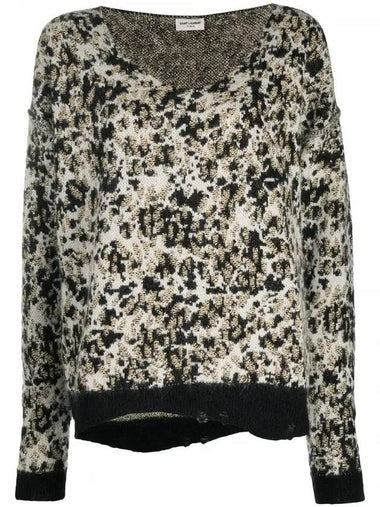 Animalear Wool Blend Knit Top - SAINT LAURENT - BALAAN 1