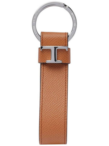 T Logo Leather Strap Keyholder Brown - TOD'S - BALAAN 1