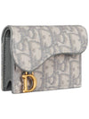 Saddle Flap Card Holder Grey Oblique Jacquard - DIOR - BALAAN 8