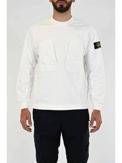 Cotton Fleece Crewneck Sweatshirt White - STONE ISLAND - BALAAN 2