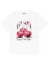 Basic Cherry Relax Jersey Short Sleeve T-Shirt White - GANNI - BALAAN 1