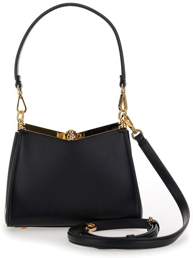 'Small Vela' Black Shoulder Bag With Logo And Pegasus Charm In Leather Woman - ETRO - BALAAN 1