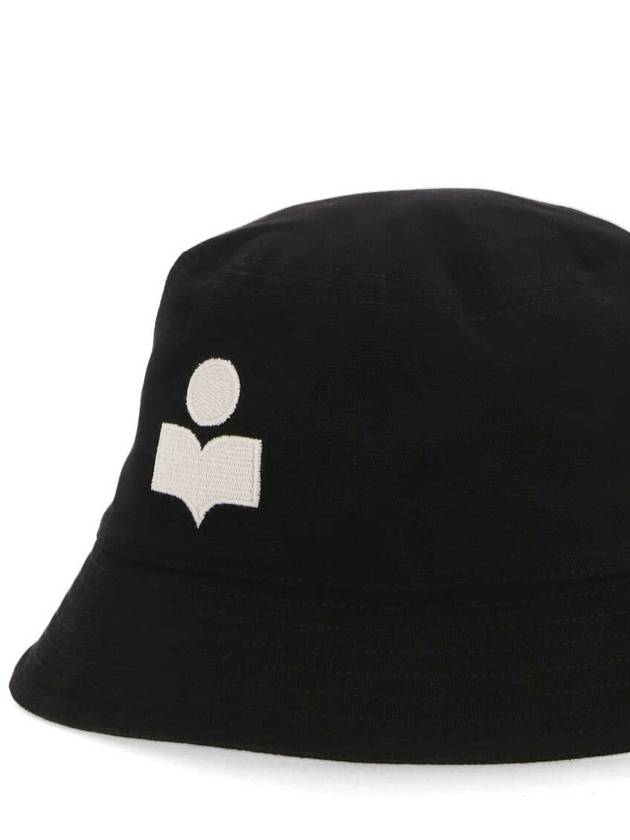 Haley Embroidered Logo Bucket Hat Black - ISABEL MARANT - BALAAN 4