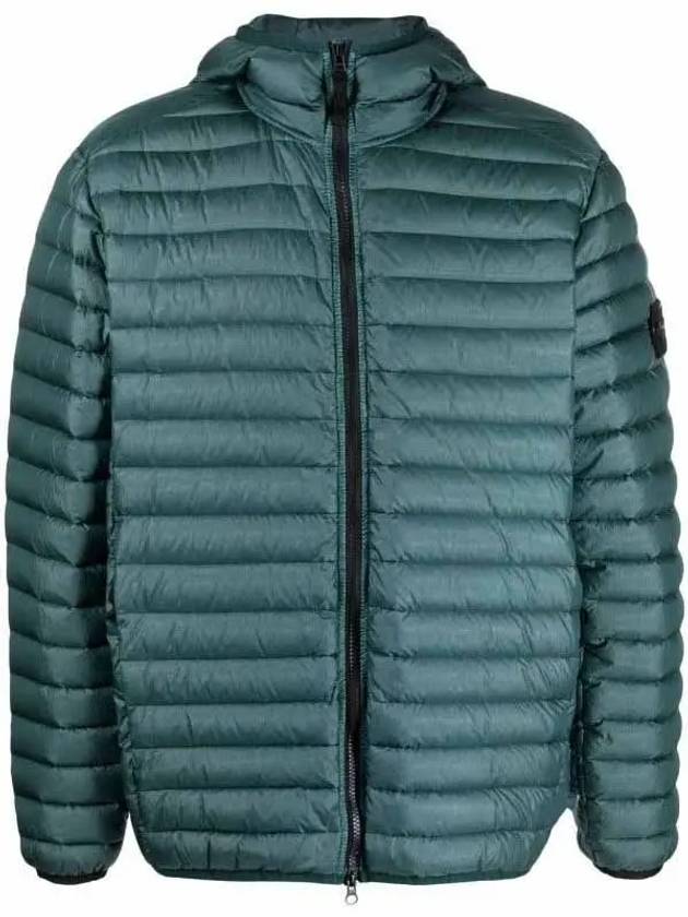 Room Woven Chamber Recycled Nylon Down Padding Hooded Jacket Green - STONE ISLAND - BALAAN 3