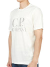 Logo Print Short Sleeve T-Shirt White - CP COMPANY - BALAAN 3