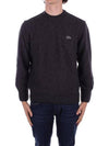 Logo Patch Crew Neck Wool Knit Top Grey - LACOSTE - BALAAN 1