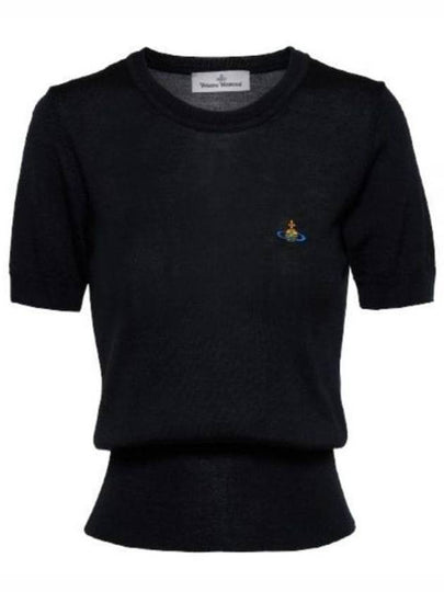 ORB Logo Short Sleeve Knit Top Black - VIVIENNE WESTWOOD - BALAAN 2