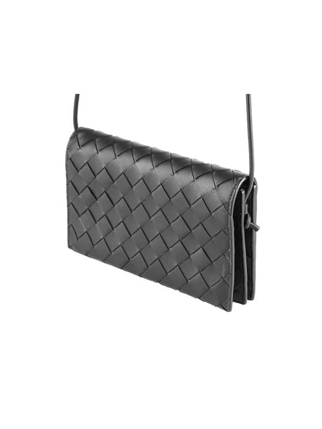 Intrecciato Leather Shoulder Bag Black - BOTTEGA VENETA - BALAAN 3