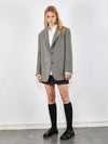 Trendy overfit homespun half-coat wool jacket gray 0064 - VOYONN - BALAAN 9