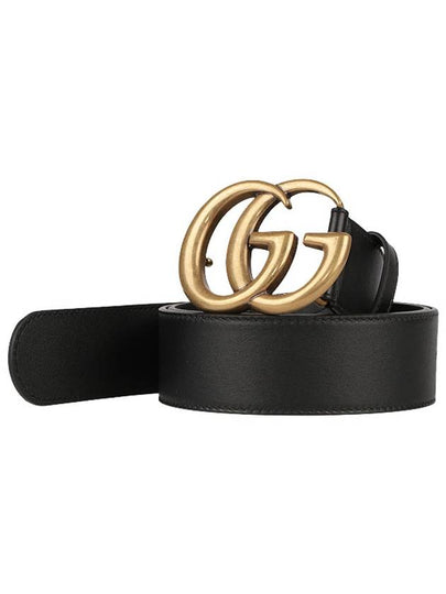 GG Marmont Buckle Leather Belt Black - GUCCI - BALAAN 2