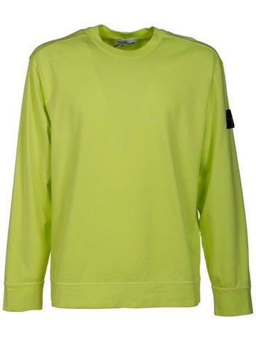 Waffen Patch Garment Dyed Heavy Cotton Sweatshirt Lemon - STONE ISLAND - BALAAN 1