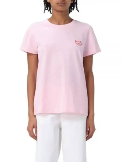 Denise Embroidered Logo Short Sleeve T-shirt Pink - A.P.C. - BALAAN 2