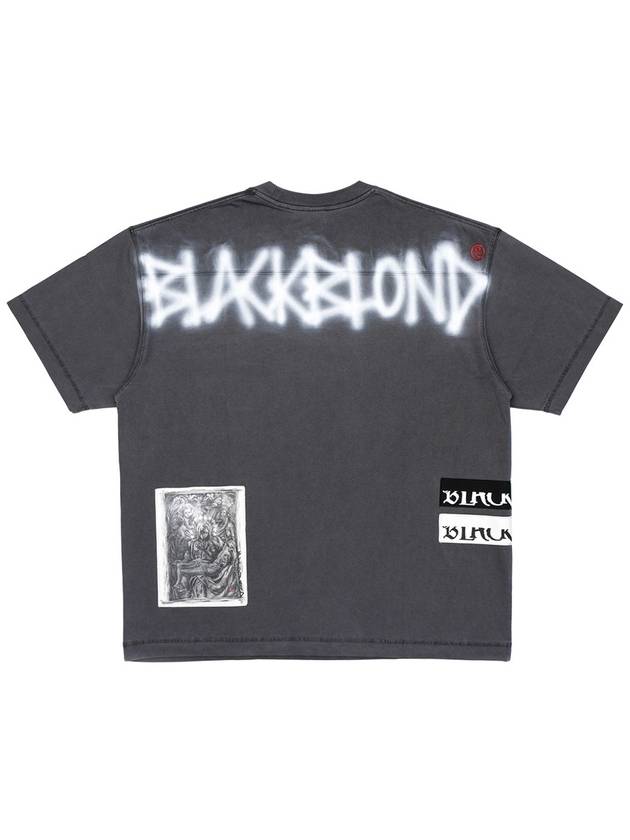 BBD Chaos Patch Pigment T Shirt Charcoal - BLACKBLOND - BALAAN 4