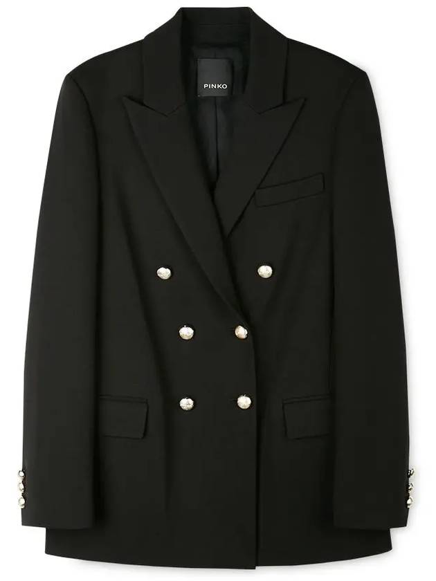 Women's Double Breasted Pocket Jacket Black - PINKO - BALAAN 4