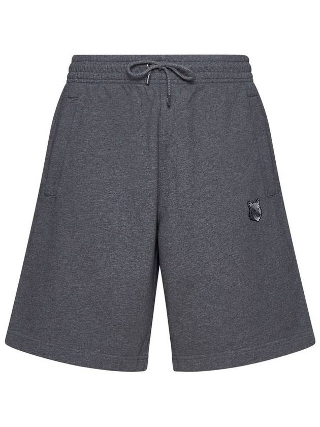 Bold Fox Head Patch Oversized Jog Shorts Dark Grey Melange - MAISON KITSUNE - BALAAN 2