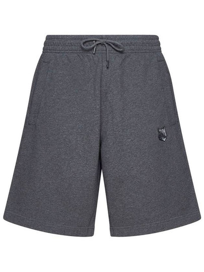 Bold Fox Head Patch Oversized Jog Shorts Dark Grey Melange - MAISON KITSUNE - BALAAN 2