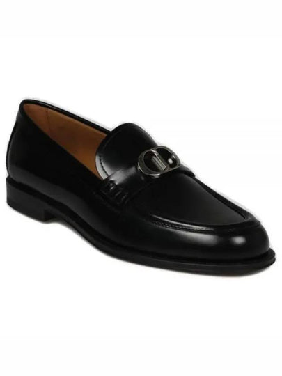 Granville CD Logo Leather Loafers Black Polished - DIOR - BALAAN 2