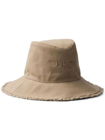 logo embroidered cotton bucket hat 1HC3482CXJ - PRADA - BALAAN 1