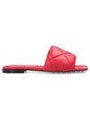 Women's Rubber Lido Flat Slippers Pink - BOTTEGA VENETA - BALAAN.