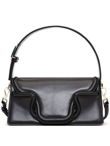 Sculpture Leather Shoulder Bag Black - VALENTINO - BALAAN 1