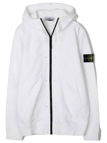 Brushed cotton fleece hooded zip up regular fit men - STONE ISLAND - BALAAN 1