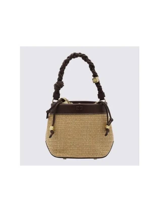 Nature Raffia Bucket Bag Beige - GANNI - BALAAN 2