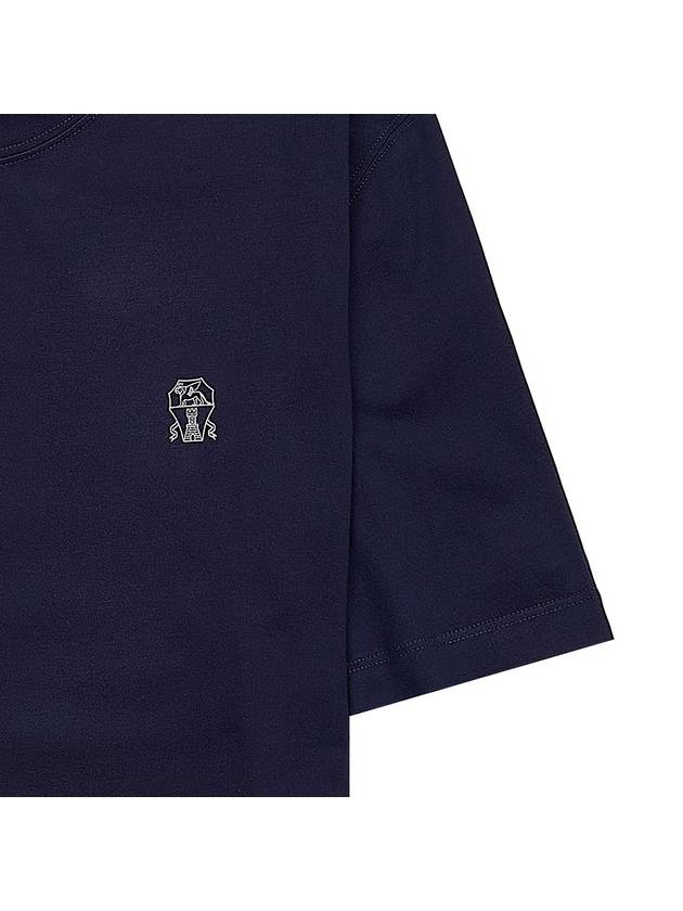 Logo Short Sleeve T-shirt Blue - BRUNELLO CUCINELLI - BALAAN 7