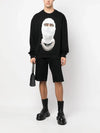 Men s White Mask Printing Round Sweatshirt Black NUW22225 009 - IH NOM UH NIT - BALAAN 6