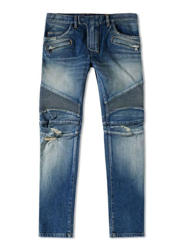 Balman Regular Biker Stretch Jean Blue - BALMAIN - BALAAN 1