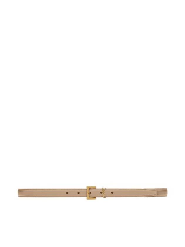 Monogram Square Leather Belt Beige - SAINT LAURENT - BALAAN 2