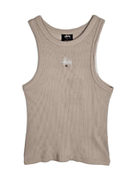 Graffiti Ribbed Sleeveless Ivory - STUSSY - BALAAN 1