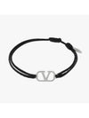 Valentino 5Y2J0M96 DTK 0NO J0M96 Garavani V logo cotton bracelet - RED VALENTINO - BALAAN 2