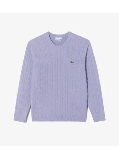 Men s Cable Pullover Light Purple - LACOSTE - BALAAN 1