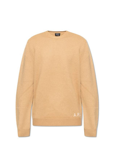 Edward Embroidered Logo Knit Top Camel - A.P.C. - BALAAN 1