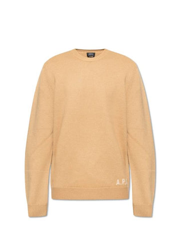 Edward Embroidered Logo Knit Top Camel - A.P.C. - BALAAN 1