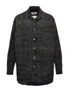 Whiskering Effect Cotton Long Sleeve Shirt Black - MAISON MARGIELA - BALAAN 1
